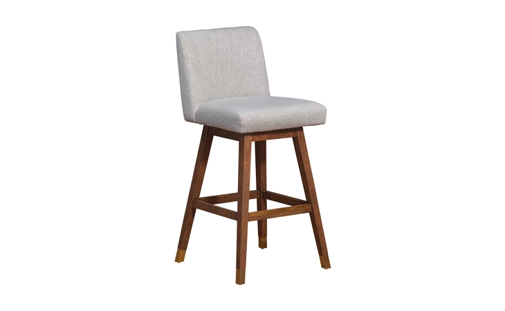 LCIABABRNTP30  ISABELLA SWIVEL BAR STOOL IN BROWN OAK WOOD FINISH WITH TAUPE FABRIC
