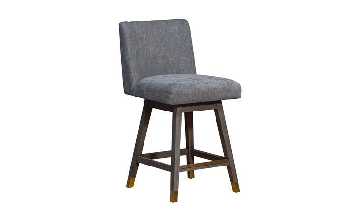 LCIABAGRY26  ISABELLA SWIVEL COUNTER STOOL IN GRAY OAK WOOD FINISH WITH GRAY FABRIC