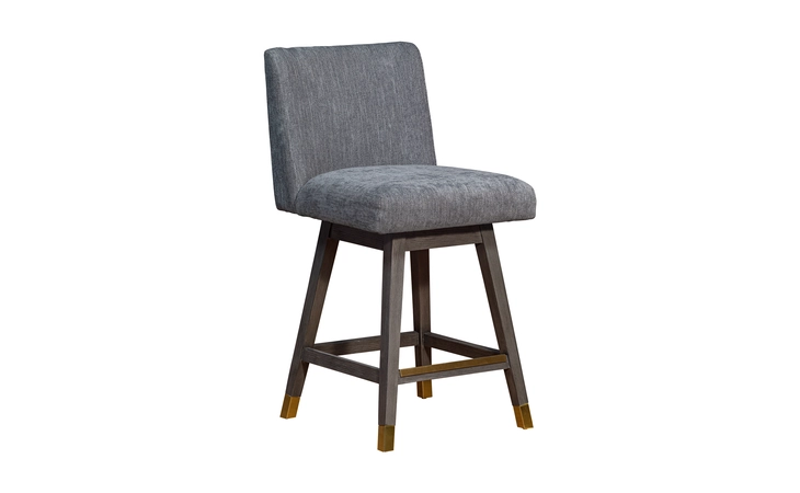 LCIABAGRY26 ISABELLA SWIVEL COUNTER STOOL IN GRAY OAK WOOD FINISH WITH GRAY FABRIC ARMEN LIVING  LCIABAGRY26