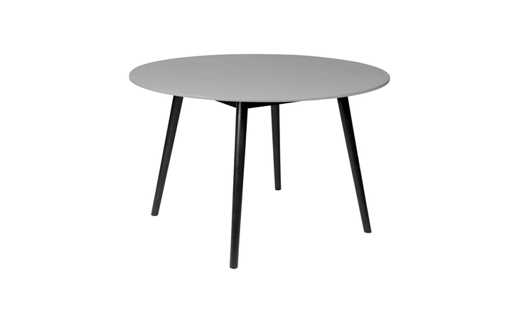 LCKYDIWDBLK47 KYLIE OUTDOOR PATIO ROUND DINING TABLE IN BLACK EUCALYPTUS AND GRAY STONE ARMEN LIVING  LCKYDIWDBLK47