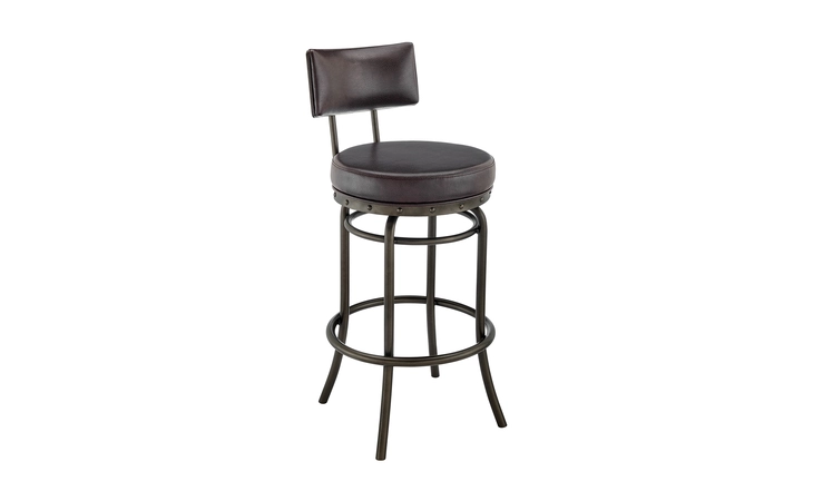 LCLEBAFBMO26  LESLIE SWIVEL COUNTER OR BAR STOOL IN MOCHA FINISH WITH BROWN FAUX LEATHER