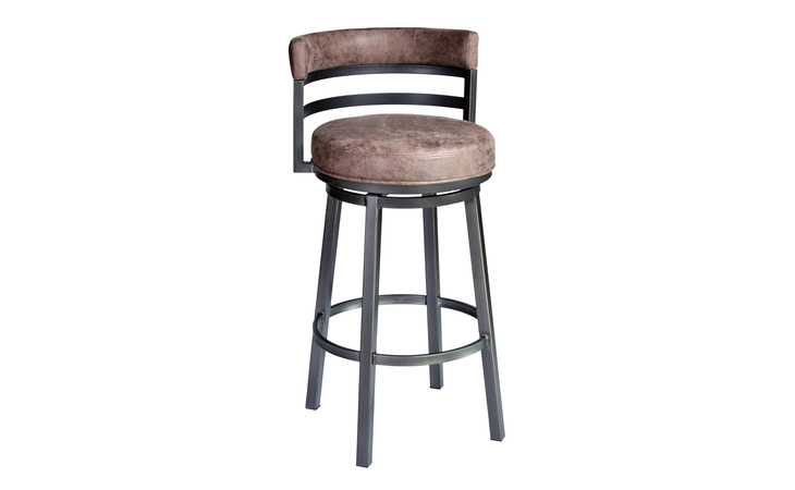 LCMA26BATO  MADRID 26 BARSTOOL IN MINERAL FINISH WITH BANDERO TOBACCO UPHOLSTERY