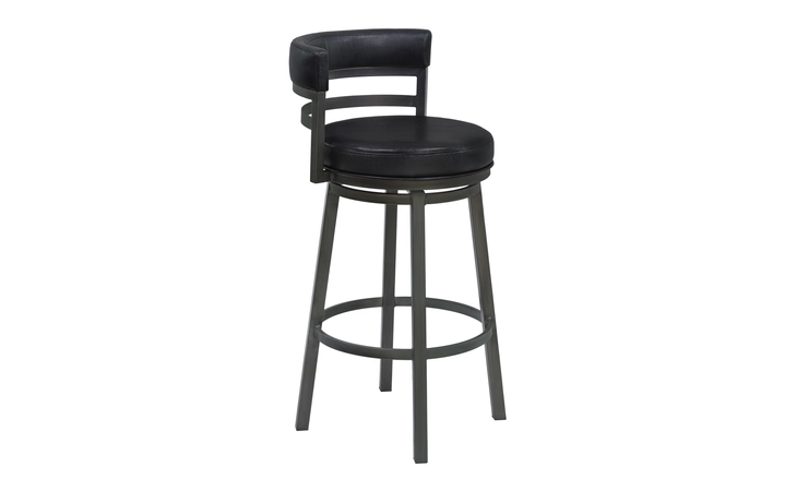 LCMABAMFBL30  MADRID 30 BAR HEIGHT METAL SWIVEL BARSTOOL IN FORD BLACK PU AND MINERAL FINISH
