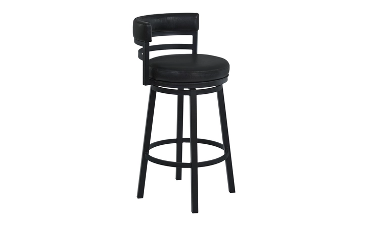 LCMABABLBL30 MADRID 30 BAR HEIGHT METAL SWIVEL BARSTOOL IN FORD BLACK PU AND BLACK FINISH ARMEN LIVING  LCMABABLBL30