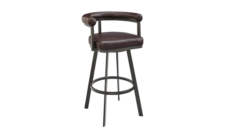 LCMGBAJVCHO26  MAGNOLIA SWIVEL COUNTER STOOL IN BROWN METAL WITH BROWN FAUX LEATHER