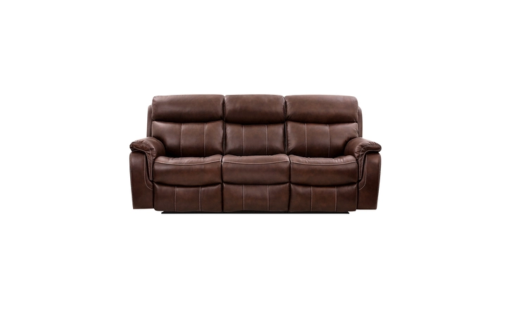 LCMN3BR  MONTAGUE DUAL POWER HEADREST AND LUMBAR SUPPORT RECLINING SOFA IN GENUINE BROWN LEATHER