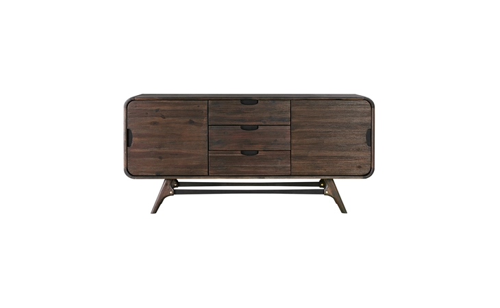 LCKDBUBR  KENDRA 3 DRAWER SIDEBOARD BUFFET IN BROWN ACACIA WOOD