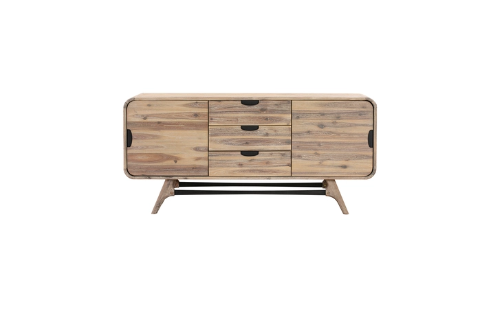 LCKDBUGR KENDRA 3 DRAWER SIDEBOARD BUFFET IN GRAY ACACIA WOOD ARMEN LIVING  LCKDBUGR