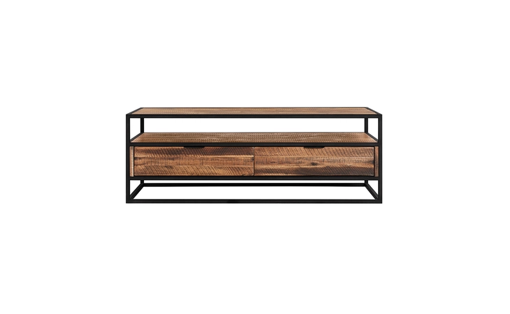 LCLDCORU LUDGATE RECTANGLE COFFEE TABLE WITH SHELF IN ACACIA AND BLACK METAL ARMEN LIVING  LCLDCORU