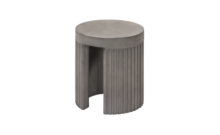 LCLKSTGR  WAVE ROUND INDOOR OR OUTDOOR ACCENT STOOL END TABLE IN GRAY CONCRETE
