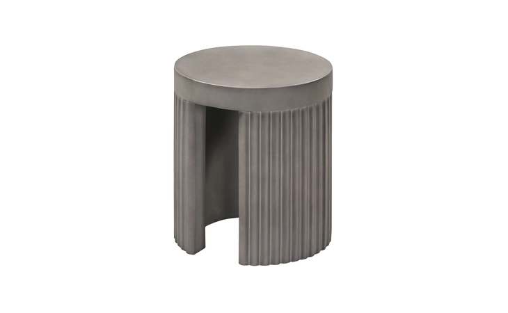 LCLKSTGR WAVE ROUND INDOOR OR OUTDOOR ACCENT STOOL END TABLE IN GRAY CONCRETE ARMEN LIVING  LCLKSTGR
