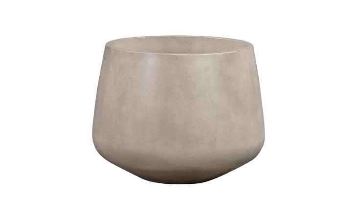LCAWMDPLWH  AMETHYST LARGE ROUND LIGHTWEIGHT WHITE CONCRETE INDOOR OR OUTDOOR PLANTER IN WHITE