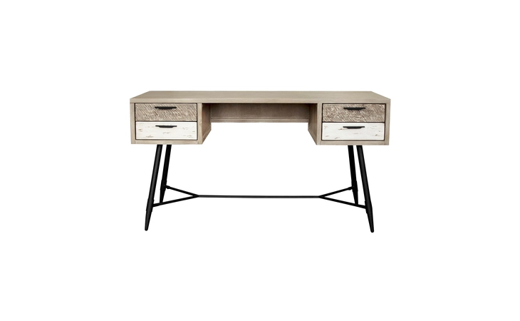 LCBRDEGR BRIDGES 4 DRAWER DESK IN TWO TONE ACACIA WOOD ARMEN LIVING  LCBRDEGR