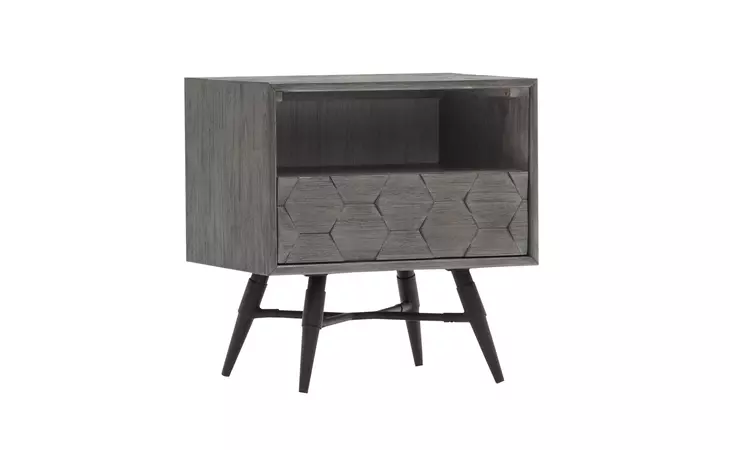 LCMKLATG  MAKENA 1 DRAWER NIGHT STAND IN GRAY ACACIA WOOD