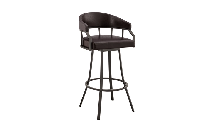 LCVLBAJVCHO26  VALERIE 26 SWIVEL BROWN FAUX LEATHER AND JAVA BROWN METAL BAR STOOL