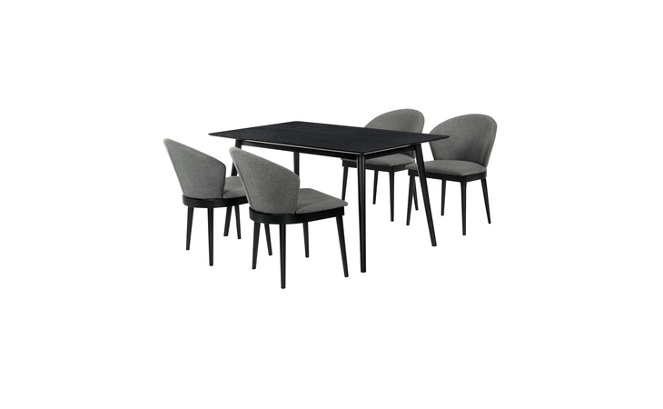 SETWEDI5JNBLCH WESTMONT AND JUNO CHARCOAL AND BLACK 5 PIECE DINING SET ARMEN LIVING  SETWEDI5JNBLCH