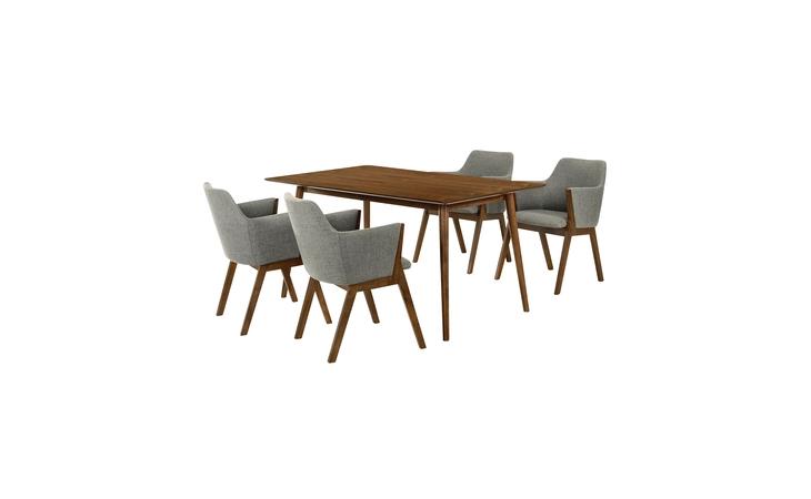 SETWEDI5REWACH  WESTMONT AND RENZO CHARCOAL AND WALNUT 5 PIECE DINING SET