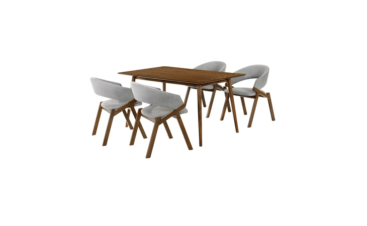 SETWEDI5TAGRWA WESTMONT AND TALULAH GRAY AND WALNUT 5 PIECE DINING SET ARMEN LIVING  SETWEDI5TAGRWA