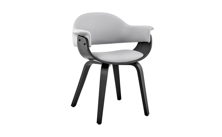 LCADCHBLGR ADALYN GRAY FAUX LEATHER AND BLACK WOOD DINING ROOM ACCENT CHAIR ARMEN LIVING  LCADCHBLGR
