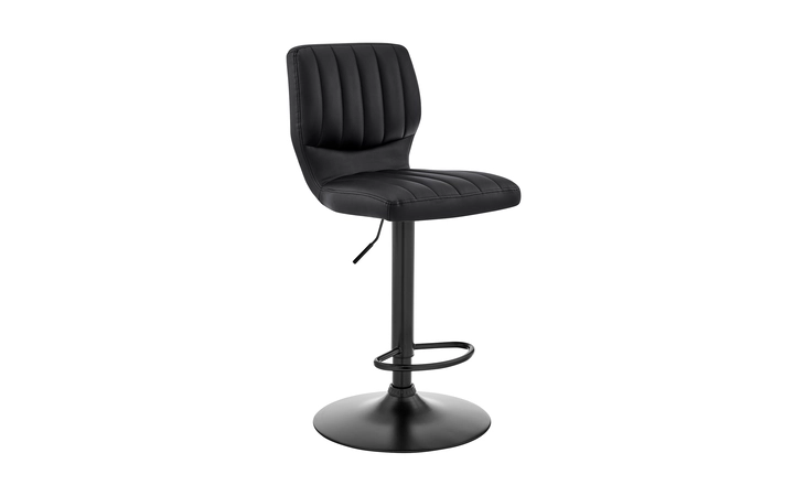 LCBABABLBL BARDOT ADJUSTABLE HEIGHT BLACK FAUX LEATHER SWIVEL BAR STOOL ARMEN LIVING  LCBABABLBL