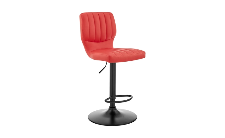 LCBABABLRED BARDOT ADJUSTABLE HEIGHT RED FAUX LEATHER SWIVEL BAR STOOL ARMEN LIVING  LCBABABLRED