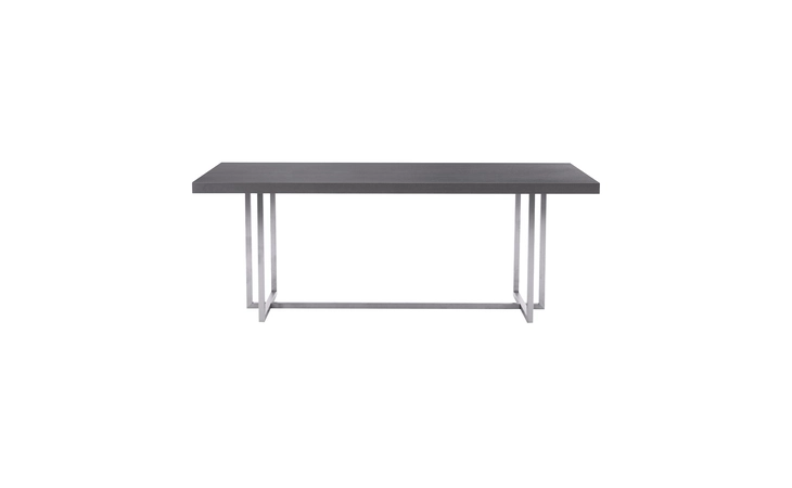 LCHRDIGR HARMONY CONTEMPORARY DINING TABLE IN SILVER FINISH AND GRAY VENEER TOP ARMEN LIVING  LCHRDIGR