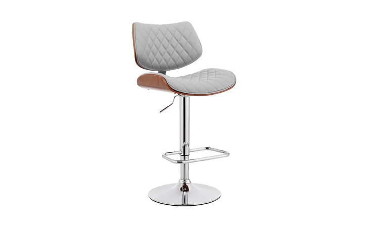LCLEBAWAGR LELAND ADJUSTABLE GRAY FAUX LEATHER AND CHROME FINISH BAR STOOL ARMEN LIVING  LCLEBAWAGR