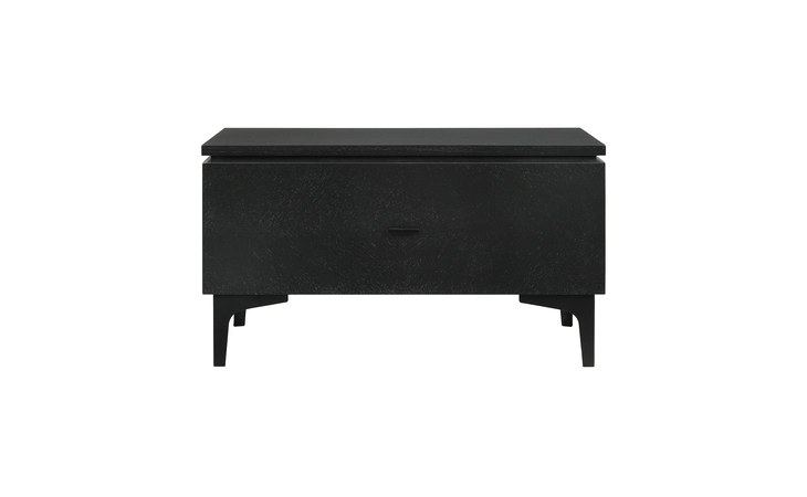 LCLELABL  LEGEND BLACK GLAZE ASH VENEER 1 DRAWER NIGHTSTAND WITH METAL LEGS