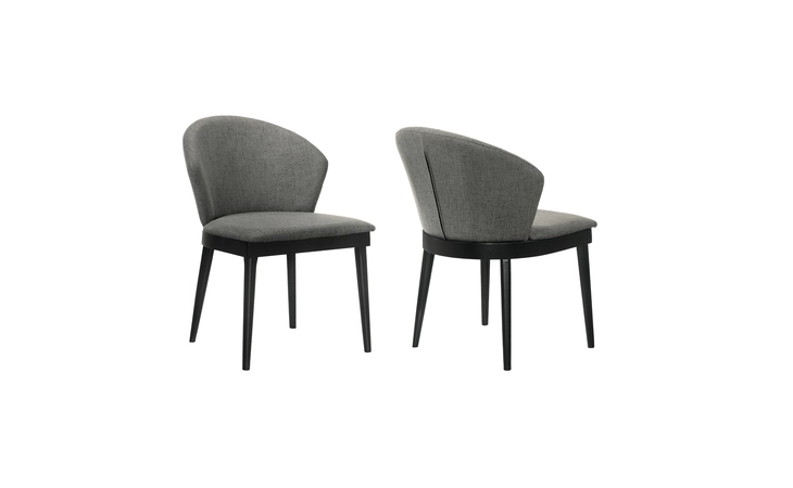 LCJNSIBLCH JUNO CHARCOAL FABRIC AND BLACK WOOD DINING SIDE CHAIRS - SET OF 2 ARMEN LIVING  LCJNSIBLCH