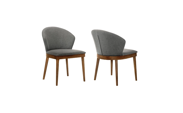 LCJNSIWACH JUNO CHARCOAL FABRIC AND WALNUT WOOD DINING SIDE CHAIRS - SET OF 2 ARMEN LIVING  LCJNSIWACH