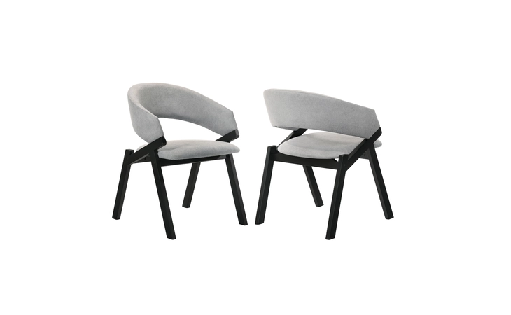 LCTASIGRBL TALULAH GRAY FABRIC AND BLACK VENEER DINING SIDE CHAIRS - SET OF 2 ARMEN LIVING  LCTASIGRBL