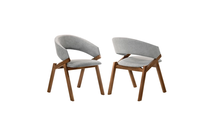 LCTASIGRWA TALULAH GRAY FABRIC AND WALNUT VENEER DINING SIDE CHAIRS - SET OF 2 ARMEN LIVING  LCTASIGRWA