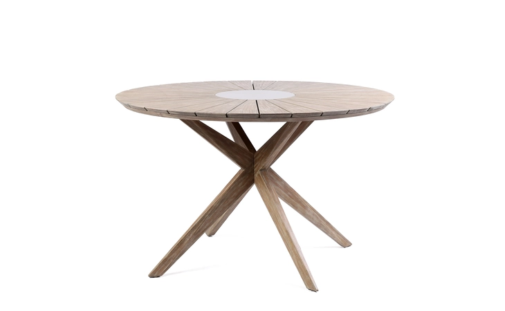 LCOADIWDLT OASIS OUTDOOR LIGHT EUCALYPTUS WOOD AND CONCRETE ROUND DINING TABLE ARMEN LIVING  LCOADIWDLT