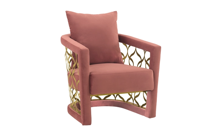 LCCLCHBLUSH CORELLI BLUSH FABRIC UPHOLSTERED ACCENT CHAIR WITH BRUSHED GOLD LEGS ARMEN LIVING  LCCLCHBLUSH
