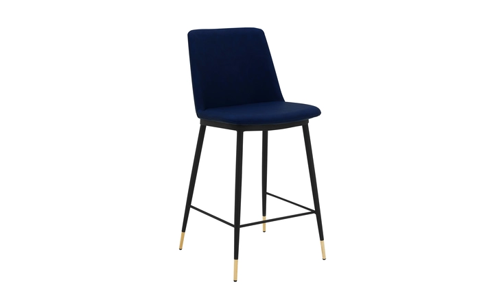 LCMSBABLBLU26  MESSINA 26 BLUE FAUX LEATHER AND METAL COUNTER HEIGHT BAR STOOL