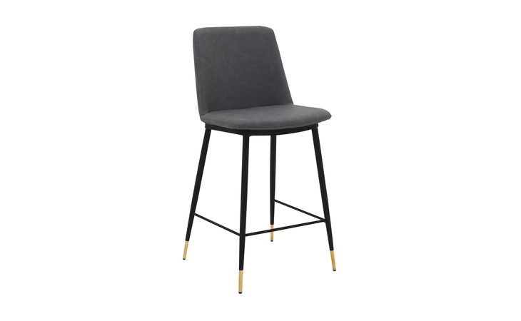 LCMSBABLGRY26 MESSINA 26 GRAY FAUX LEATHER AND METAL COUNTER HEIGHT BAR STOOL ARMEN LIVING  LCMSBABLGRY26