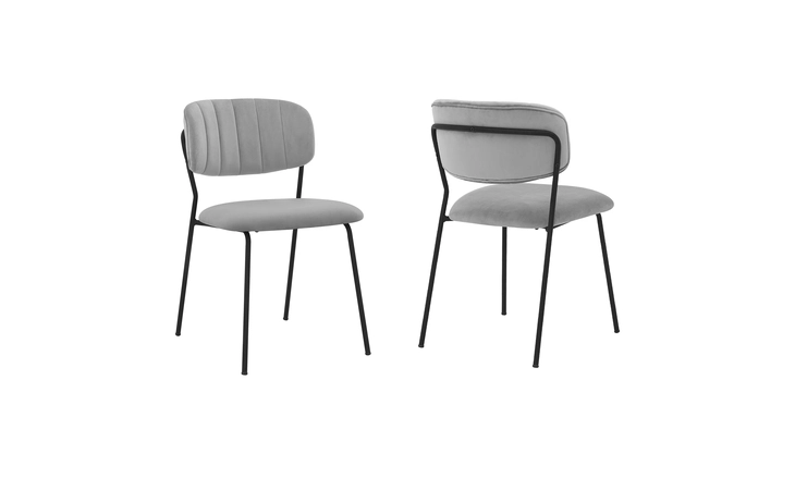 LCCOSIBLGR CARLO GRAY VELVET AND METAL DINING ROOM CHAIRS - SET OF 2 ARMEN LIVING  LCCOSIBLGR