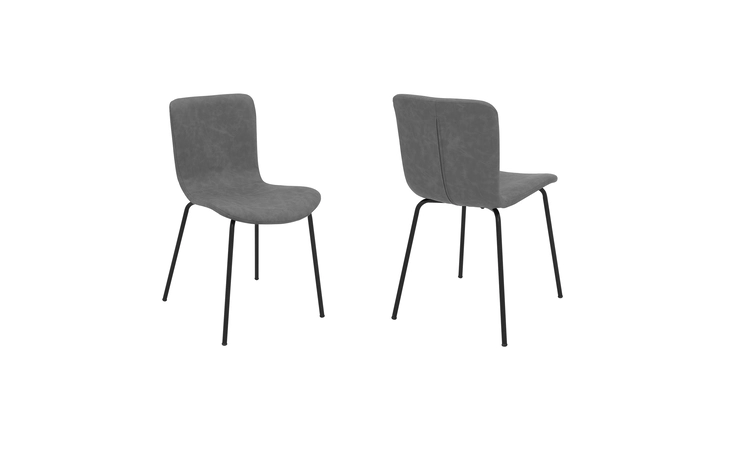 LCGLSIBLCH  GILLIAN MODERN LIGHT GRAY FABRIC AND METAL DINING ROOM CHAIRS - SET OF 2