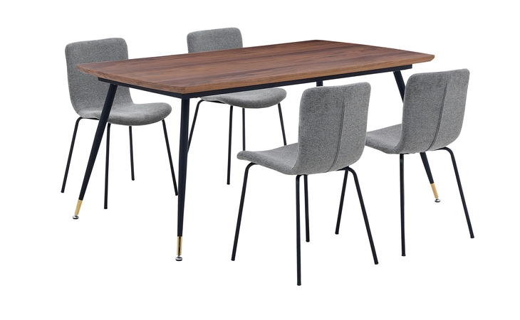 SETMSDICH5C MESSINA AND GILLIAN LIGHT GRAY FABRIC 5 PIECE RECTANGULAR DINING SET ARMEN LIVING  SETMSDICH5C