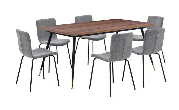 SETMSDICH7C MESSINA AND GILLIAN LIGHT GRAY FABRIC 7 PIECE RECTANGULAR DINING SET ARMEN LIVING  SETMSDICH7C