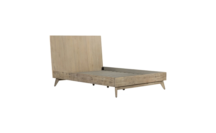 LCLFBDGRQN  BALY ACACIA MID-CENTURY GRAY SANDBLAST PLATFORM QUEEN BED