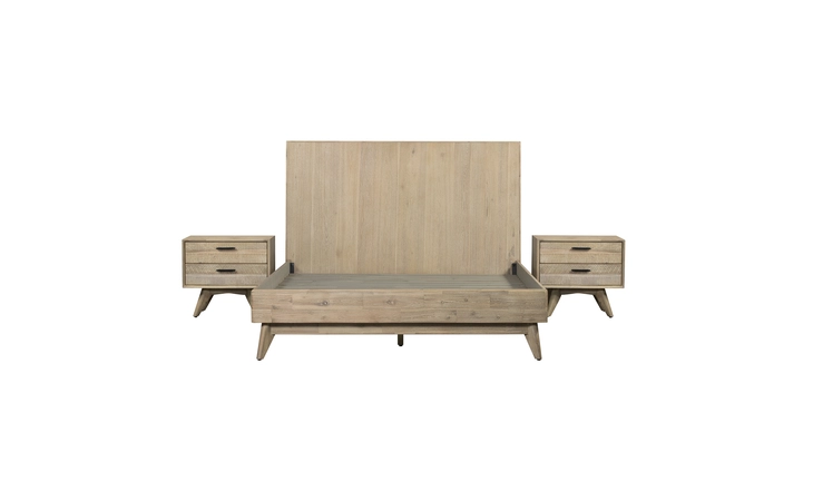 SETLFBDGRQN3A BALY 3 PIECE ACACIA QUEEN PLATFORM BED AND NIGHTSTANDS BEDROOM SET ARMEN LIVING  SETLFBDGRQN3A