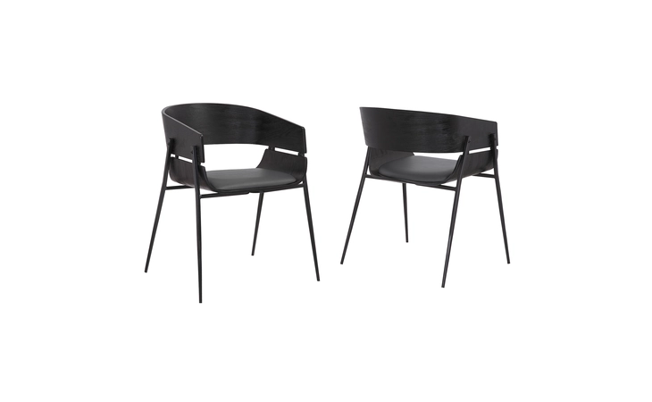 LCBRSIBLGR  BRONTE WOOD AND METAL CONTEMPORARY DINING ROOM CHAIRS SET OF 2