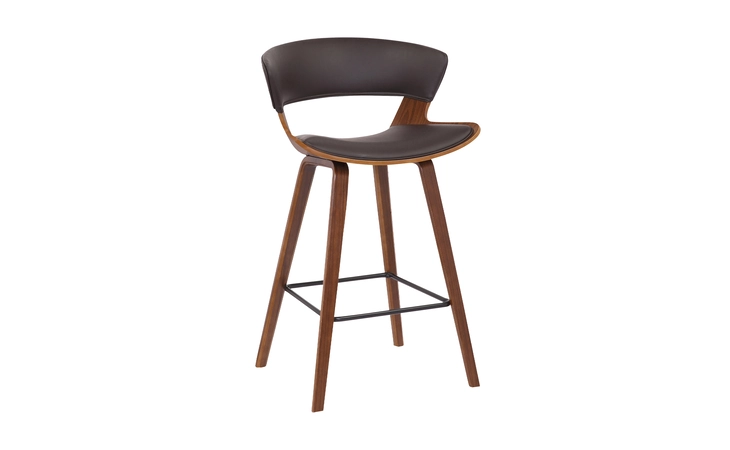 LCJGBAWABR26 JAGGER MODERN 26 WOOD AND BLACK FAUX LEATHER COUNTER HEIGHT BARSTOOL ARMEN LIVING  LCJGBAWABR26
