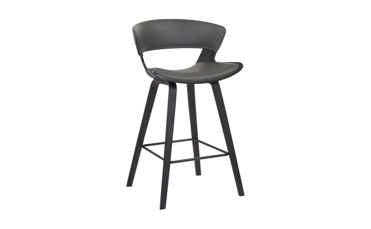 LCJGBABLGR26 JAGGER MODERN 26 BLACK WOOD AND GRAY FAUX LEATHER COUNTER HEIGHT BARSTOOL ARMEN LIVING  LCJGBABLGR26