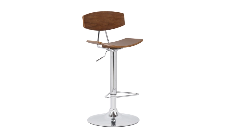 LCJEBAWA  JETT ADJUSTABLE WALNUT AND CHROME BAR STOOL