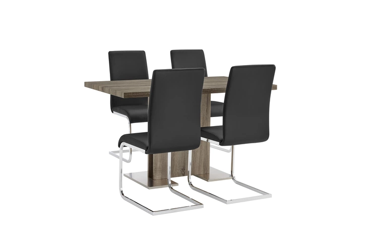 SETAMDI5BL ZENITH AND AMANDA 5 PIECE BLACK RECTANGULAR DINING SET ARMEN LIVING  SETAMDI5BL
