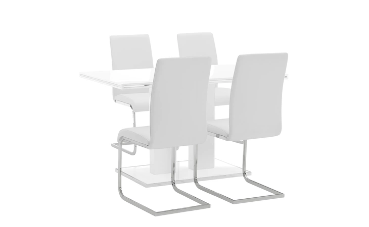 SETAMDI5WH AMANDA 5 PIECE WHITE RECTANGULAR DINING SET ARMEN LIVING  SETAMDI5WH