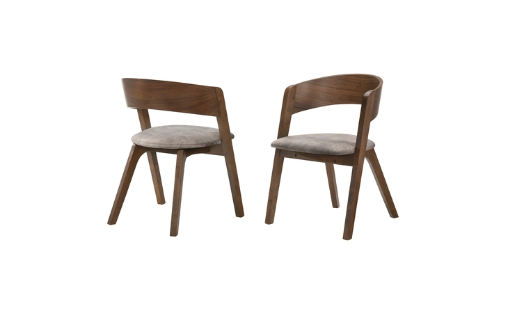 LCJASIBRWA  JACKIE MID-CENTURY UPHOLSTERED DINING CHAIRS IN WALNUT FINISH - SET OF 2