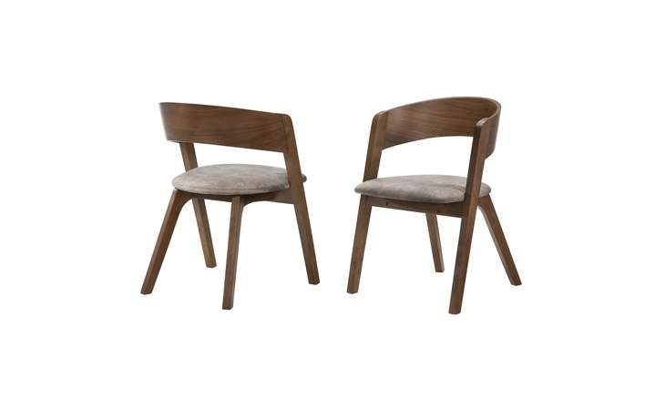 LCJASIBRWA JACKIE MID-CENTURY UPHOLSTERED DINING CHAIRS IN WALNUT FINISH - SET OF 2 ARMEN LIVING  LCJASIBRWA